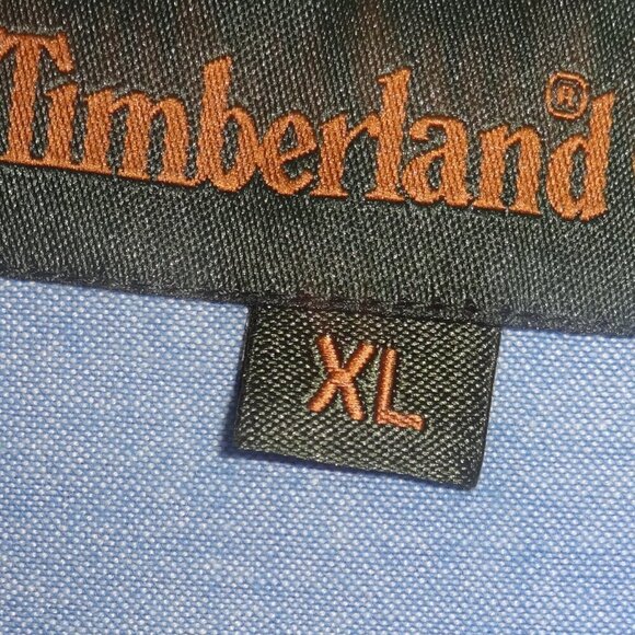 Timberland single stitch men's short sleeve shirt XL blue and cream, like new - Picture 2 of 11